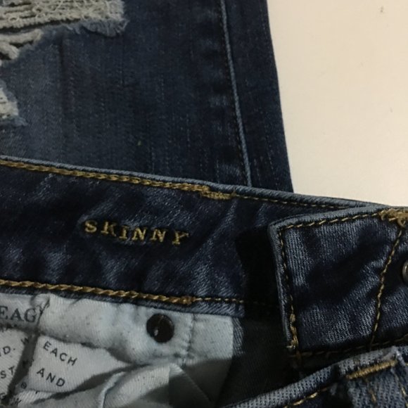 American Eagle Skinny Extreme Flex Mens Jeans Size 30x34 Distressed - Picture 6 of 10